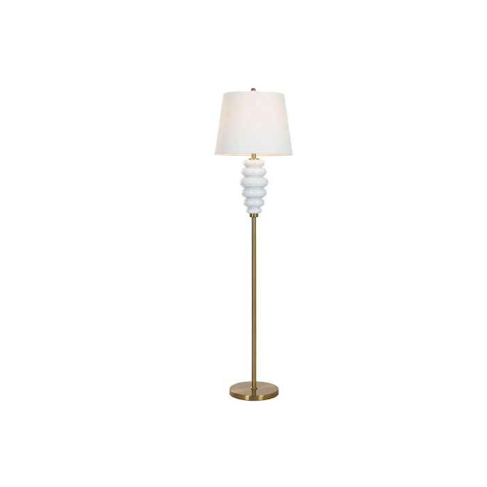 Lampara Pie Glam DKD Home Decor Blanco Dorado 43 x 170 x 43 cm Lampara Pie Glam DKD Home Decor Blanco Dorado 43 x 170 x 43 cm