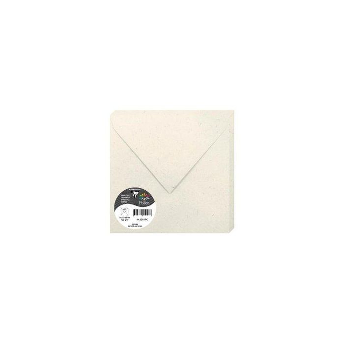 Sobre Clairefontaine Pollen 165X165 120G Natura Reciclado Paquete De 20