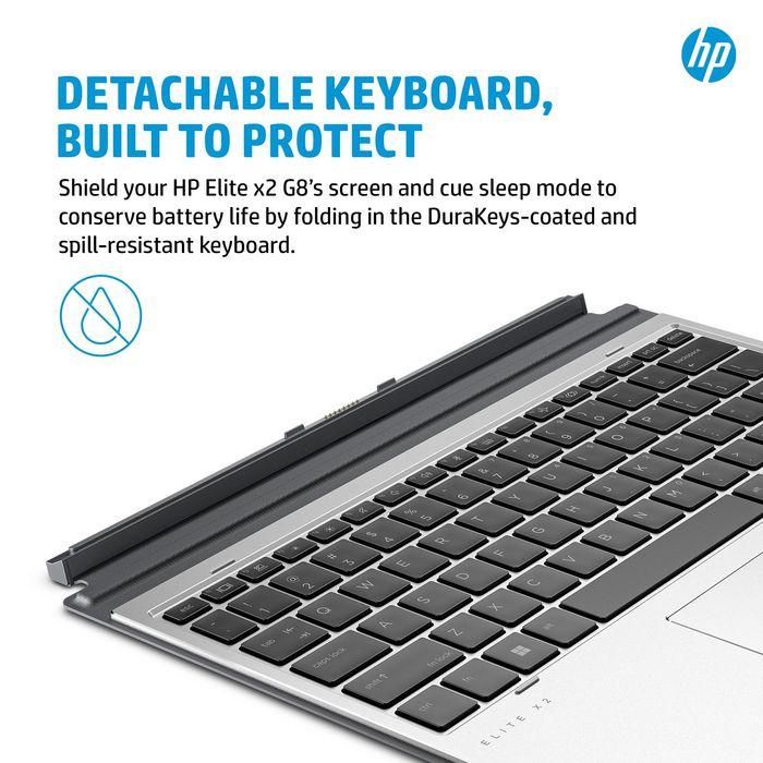 HP Elite x2 G8 Premium Keyboard - Teclado español desmontable para HP Elite x2 G8 Tablet, privacidad con un toque 6