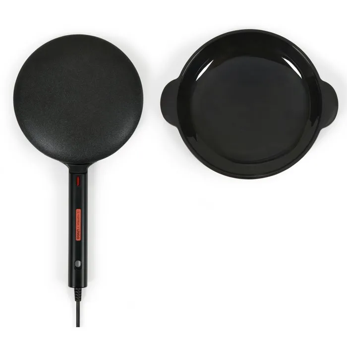 Livoo Crepera Eléctrica DOP258CO 20 cm, 600 W, Mango Resistente al Calor, Negro, Colaboración Marmiton