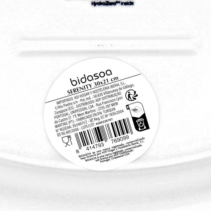 Bandeja Oval Porcelana Serenity Hydrozero Bidasoa 30 cm (6 Unidades) 3