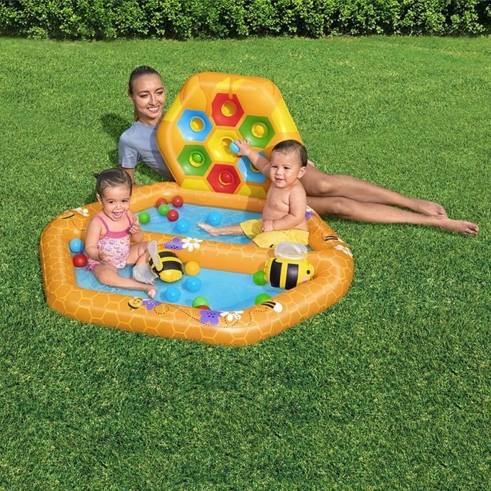 Bestway Piscina Hinchable Infantil Abejas con Bolas 127x119x61 cm +12 Meses Jardin 52639 1