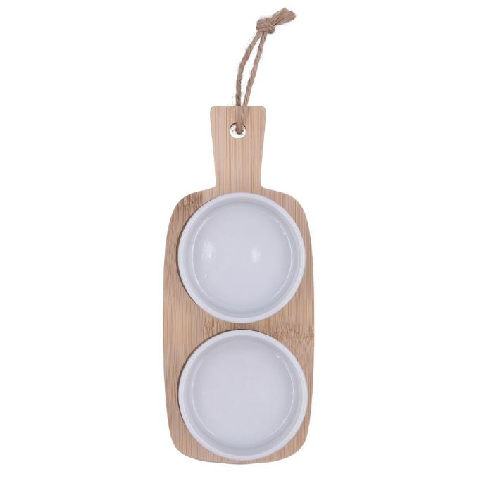 Tabla Aperitivo Bambú Cerámica Tapas Quid 20x8,5x3,9 cm 1