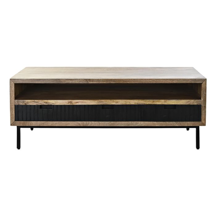 DKD Home Decor Mesa Centro Mango y Metal Negro Marron Claro 120 x 60 x 45 cm 4