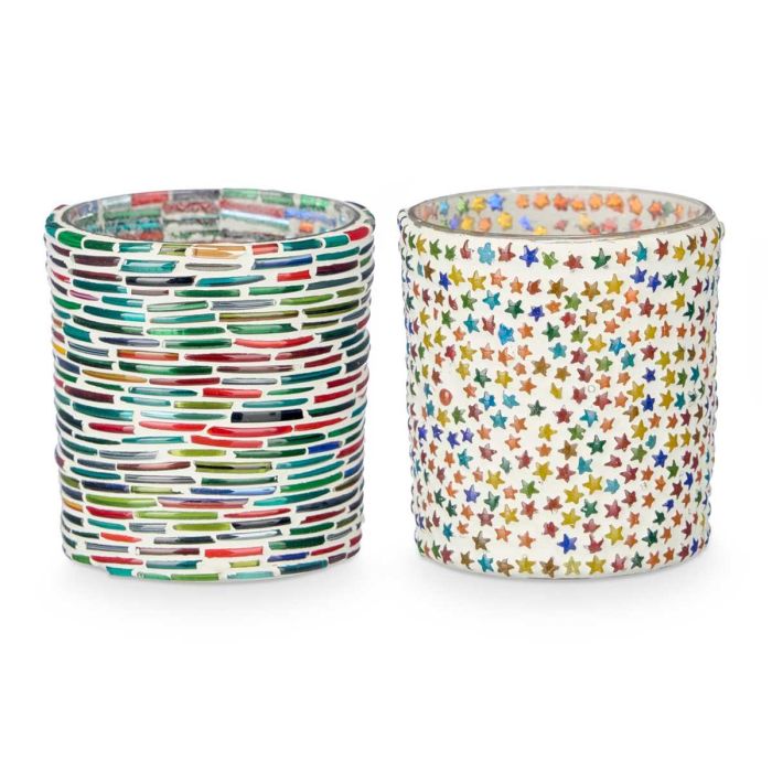 Portavela Redondo Rayas Estrellas Surtidos Mod Giftdecor 8X9CM (24 Unidades) 1 Portavela Redondo Rayas Estrellas Surtidos Mod Giftdecor 8X9CM (24 Unidades) 1