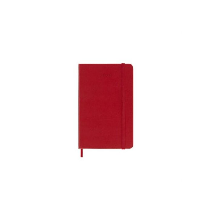 Moleskine DHF212DC2Y26 Agenda Diaria 2026 Tapa Dura 12 Meses 9x14 cm Rojo con Goma Elástica