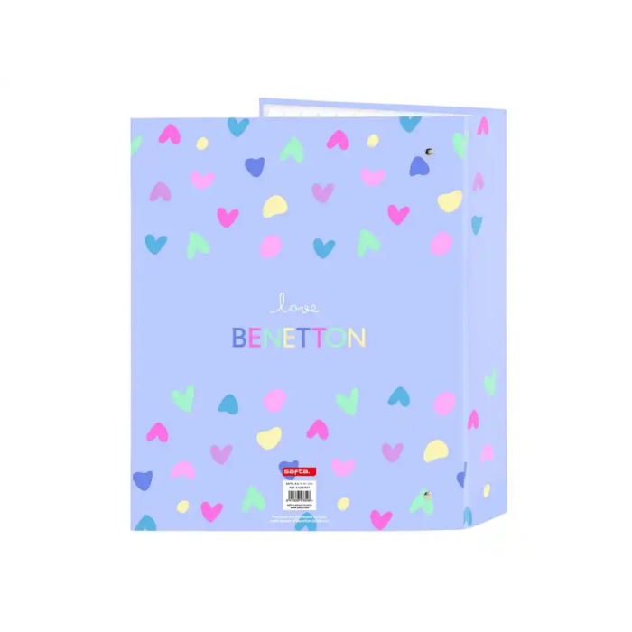 Carpeta de anillas Benetton Lila Lila A4 27 x 33 x 6 cm 1