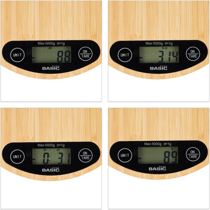 Inde Báscula Cocina Digital Redonda Bambú 5Kg Basic Home 2 Inde Báscula Cocina Digital Redonda Bambú 5Kg Basic Home 2