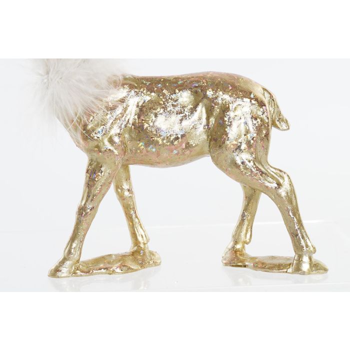 DKD Home Decor Figura Decorativa de Reno para Navidad Moderna, de Resina Color Dorado, 9 x 22.5 x 17.5 cm, Set de 2 Unidades 2 DKD Home Decor Figura Decorativa de Reno para Navidad Moderna, de Resina Color Dorado, 9 x 22.5 x 17.5 cm, Set de 2 Unidades 2