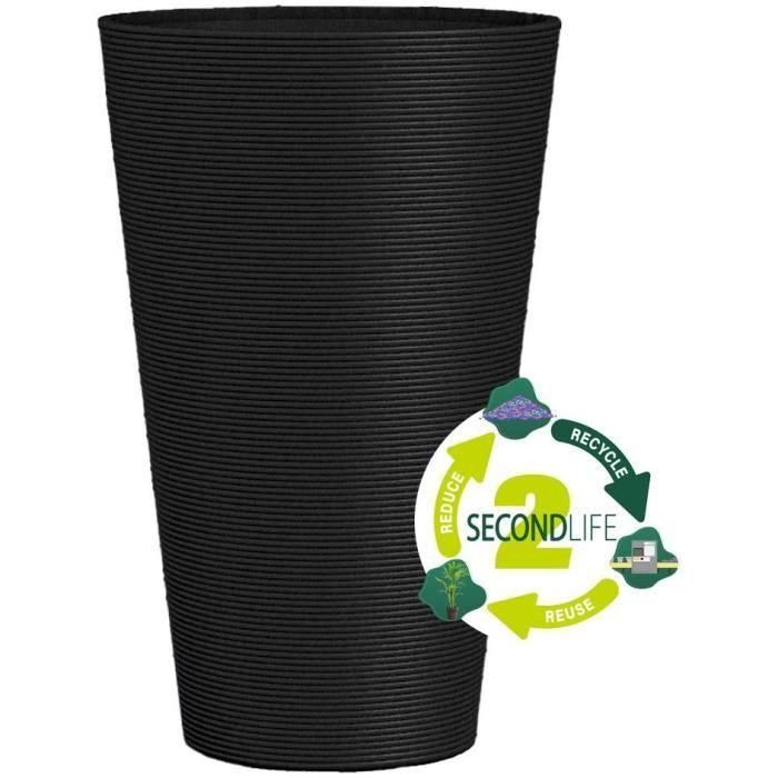 Maceta alta para flores - GARDEN ID - Green Care Sense Tall Black-Anthr. - 55 cm - Garantía de 10 años - 100% reciclado - Resistencia a los rayos UV y al gel 1