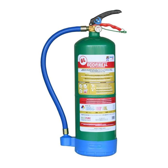 Ecofire ext006g Extintor Ecológico Biodegradable 6 L Verde para Coches Eléctricos, Patinetes, Cocinas y Enchufes