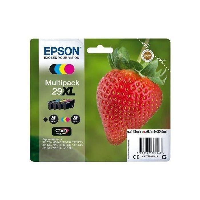 Ink-Jet Epson Home 29XL 2996 Xp435-330-235 Multipack 4 Colores Negro-Amarillo-Cian-Magenta