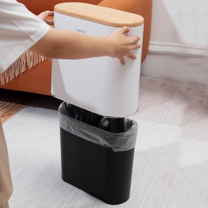 Papelera de baño con empuje estrecho - ALDO - KITCHEN MOVE - 10 L - Madera 4