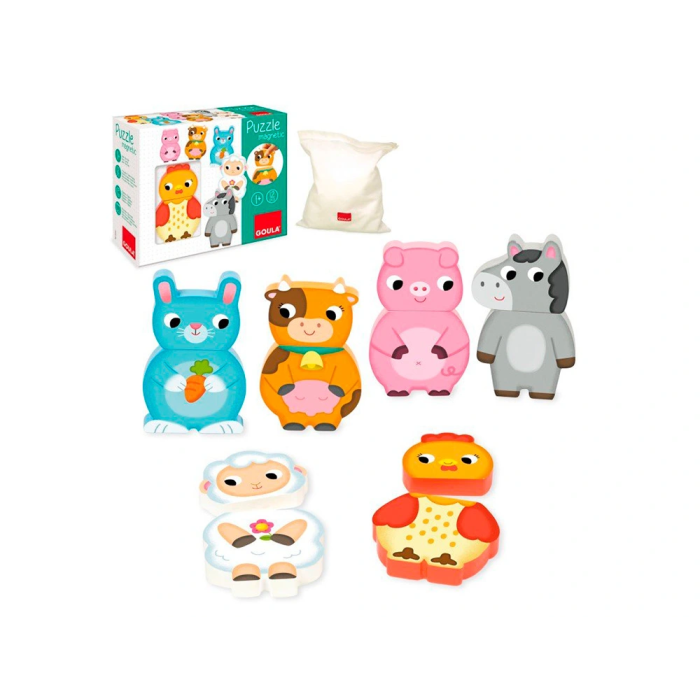 Goula Puzzle Magnético Granja de Madera 12 Piezas Intercambiables 1 Goula Puzzle Magnético Granja de Madera 12 Piezas Intercambiables 1