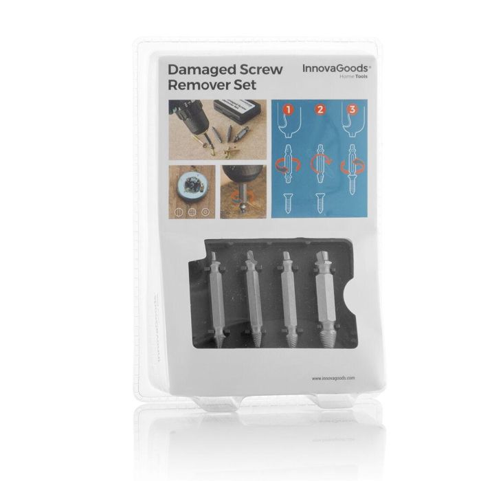 Brocas para Extraer Tornillos Dañados InnovaGoods 4 Unidades 1