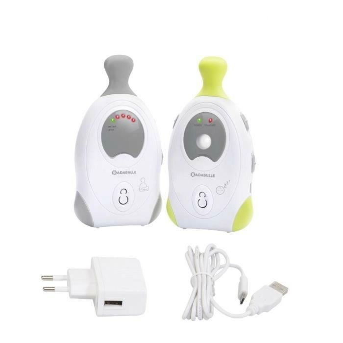 Badabulle Babyphone Online 300m+ - Monitor de Audio para Bebés con 300m de Alcance, Activación por Voz, Alertas Visual/Vibratoria y Luz Nocturna