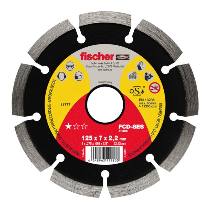 Fischer Disco corte para hormigón FCD-SES Ø115x2,0x22,23 512853 - Alto rendimiento 0 Fischer Disco corte para hormigón FCD-SES Ø115x2,0x22,23 512853 - Alto rendimiento 0