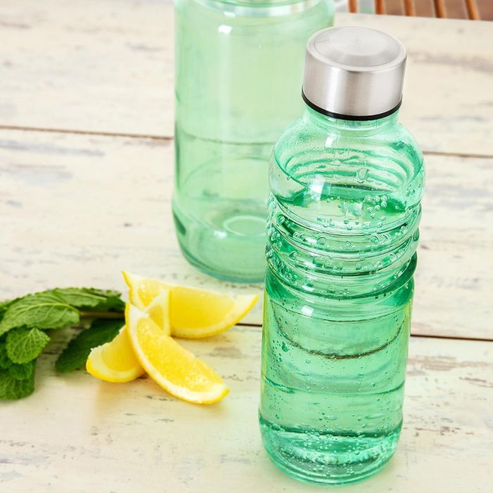 Quid Fresh Botella de Mesa de Vidrio con Tapón 1,25 L - Pack de 6 Unidades, Apto Frigorífico, Higiénica y Fácil de Limpiar 2 Quid Fresh Botella de Mesa de Vidrio con Tapón 1,25 L - Pack de 6 Unidades, Apto Frigorífico, Higiénica y Fácil de Limpiar 2