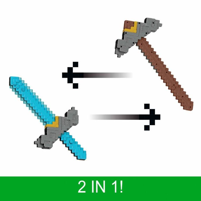 Mattel MATJFR72 Espada y Pico 2 en 1 Minecraft: La Película Juego de Rol 4
