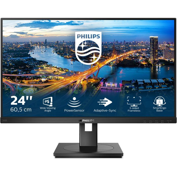 Philips 242B1 Monitor 23.8" Full HD 1920x1080 IPS, 4ms, 75Hz, Negro, Conector USB, HDMI, DP, DVI 1 Philips 242B1 Monitor 23.8" Full HD 1920x1080 IPS, 4ms, 75Hz, Negro, Conector USB, HDMI, DP, DVI 1