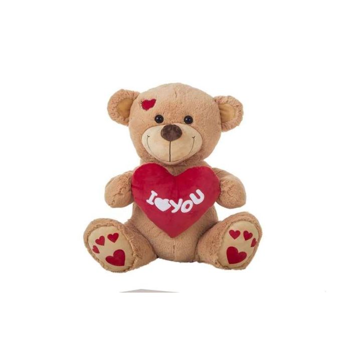 Peluche oso c/corazón love huellas 55cm. 1