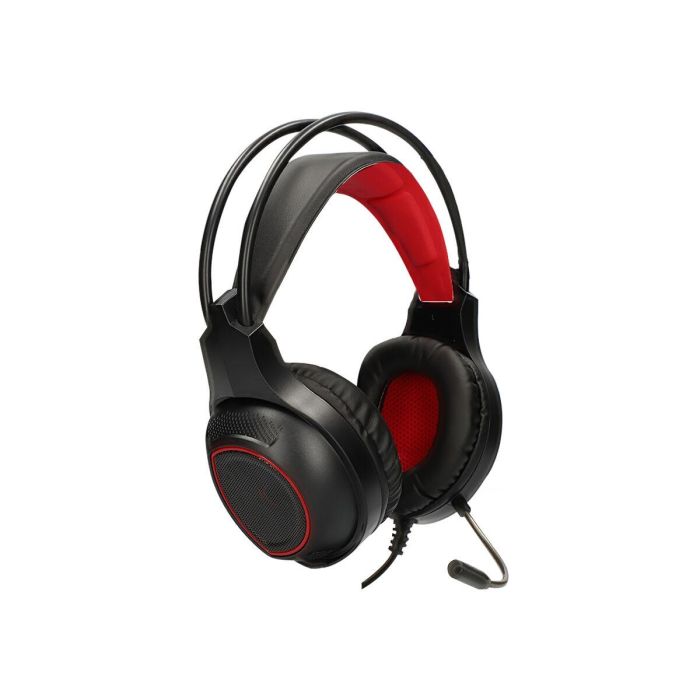 Auriculares con Micrófono Gaming KSIX Drakkar USB LED Negro Rojo 15