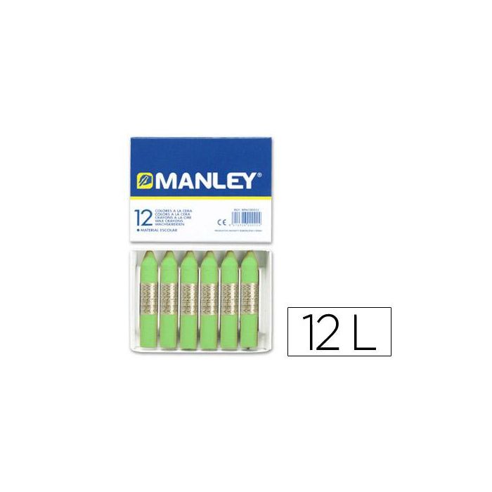 Manley Estuche De 12 Ceras 60 mm 22 Verde Amarillento