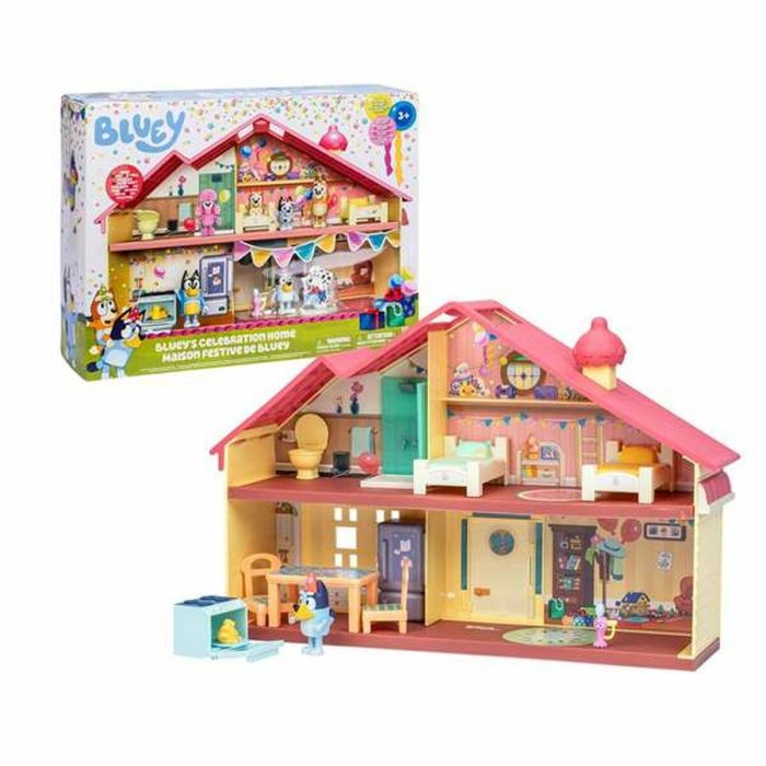 Casa celebracion de bluey.incluye once piezas, una figura de bluey festivo y pegatinas para decorar la casa. 1 Casa celebracion de bluey.incluye once piezas, una figura de bluey festivo y pegatinas para decorar la casa. 1