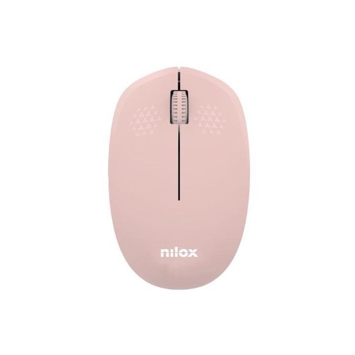 Nilox Ratón Inalámbrico 1000 DPI, 3 Botones, Rosa - Compatible con Windows, Linux y Mac