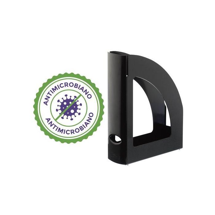 Archivo 2000 Revistero Archivo Antimicrobiano Sanitized Poliestireno Lomo 80 mm Negro 250x80x320 mm