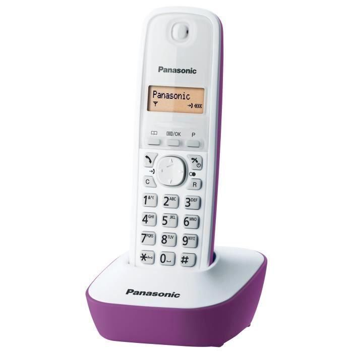 Panasonic KX-TG1611FRF Solo Contestador telefónico inalámbrico inalámbrico Blanco Púrpura 1 Panasonic KX-TG1611FRF Solo Contestador telefónico inalámbrico inalámbrico Blanco Púrpura 1