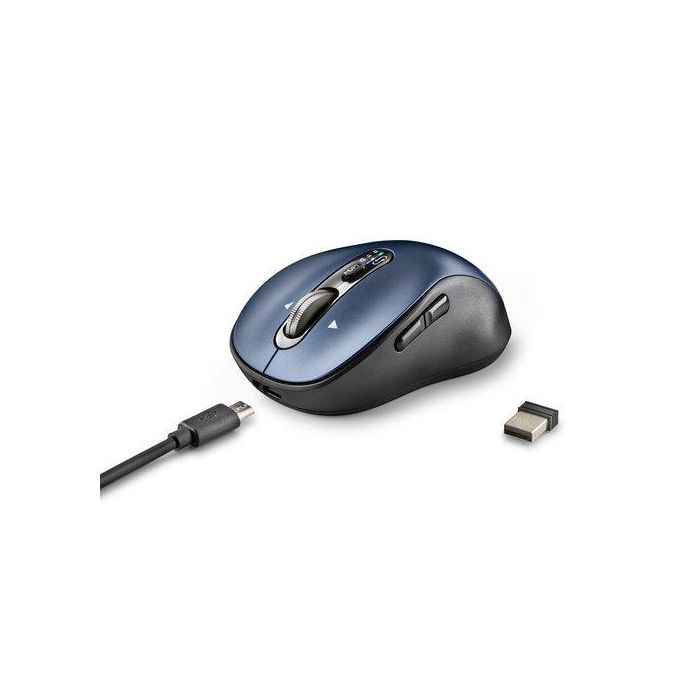 NGS Ratón Inalámbrico Infinity Rb Recargable, Multidispositivo 2.4GHz + Bluetooth 5.1, 6 Botones, Scroll Rápido, Ambidiestro, DPI Ajustable