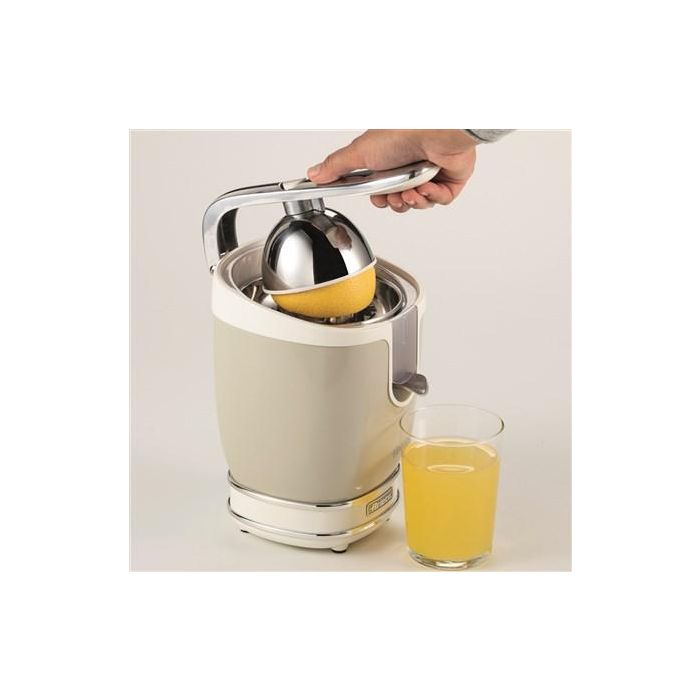 Ariete 413/03 Exprimidor Vintage Beige con Mango a Presión, Acabado Metal y Detalles Cromados