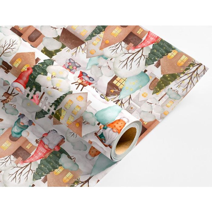 Papel De Regalo Liderpapel Navidad Rollo Ancho 70 cm Longitud 2 Mt Gramaje 60 gr Diseños Surtidos B-2024 50 unidades 12