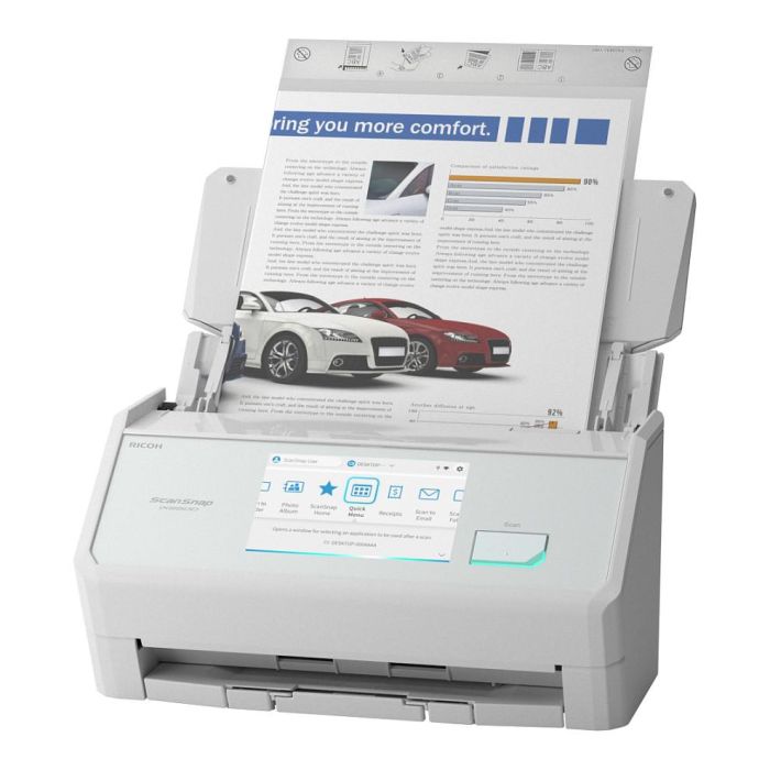 Fujitsu ScanSnap iX2500 - Escáner A3 de Documentos, Inalámbrico (Wi-Fi 6), Pantalla Táctil a Color, Alimentador Automático 100 Hojas, Blanco - Compatible con Mac y Windows