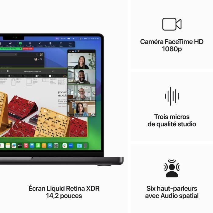 Apple - 14 - MacBook Pro M3 Pro (2023) - 18GB RAM - 512GB almacenamiento - Negro espacial - Azerty 4 Apple - 14 - MacBook Pro M3 Pro (2023) - 18GB RAM - 512GB almacenamiento - Negro espacial - Azerty 4