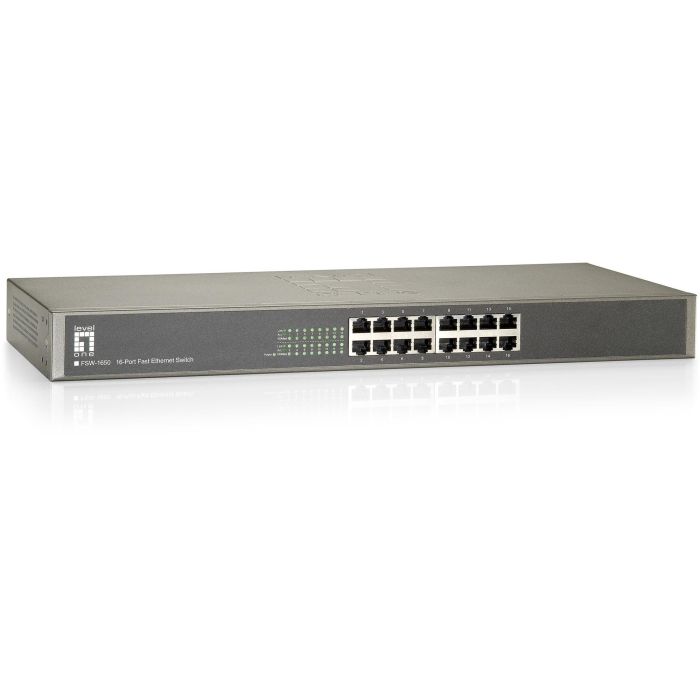 LevelOne FSW-1650 Switch Fast Ethernet 16 Puertos No Administrado Montaje en Rack