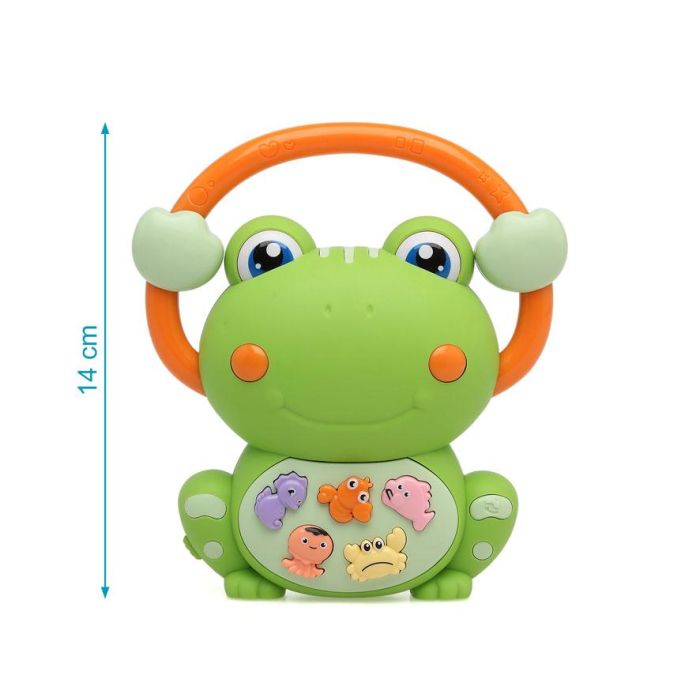 KioKids Juguete Musical Rana Verde con Luces, Sonidos Animales y Melodías, Educativo y Agarre Fácil para Bebés +12m 3