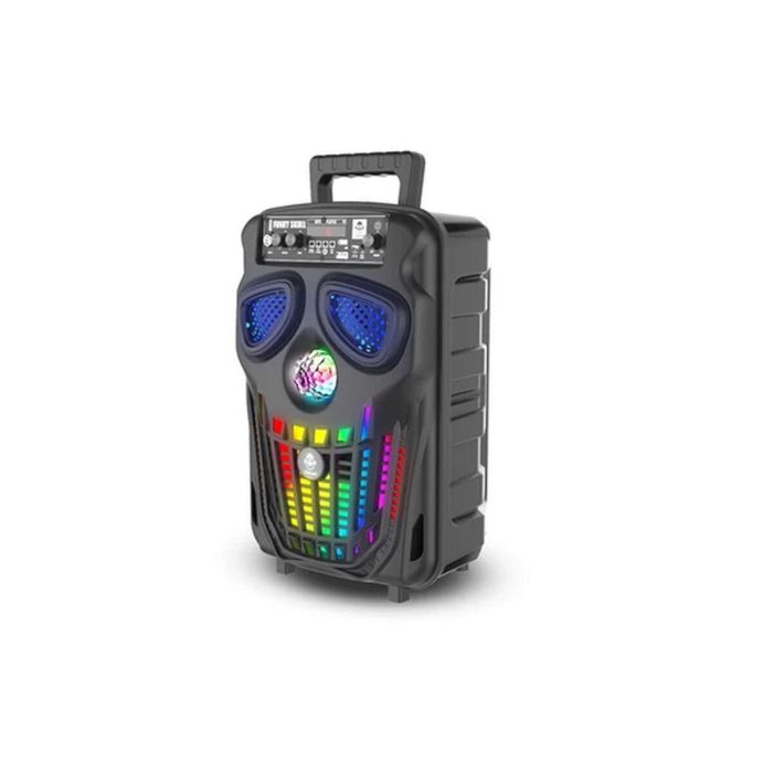 iDance Altavoz Portátil con Diseño Calavera Funky, Micrófono, Mando a Distancia, Luces y Batería Recargable USB - Color Negro 1