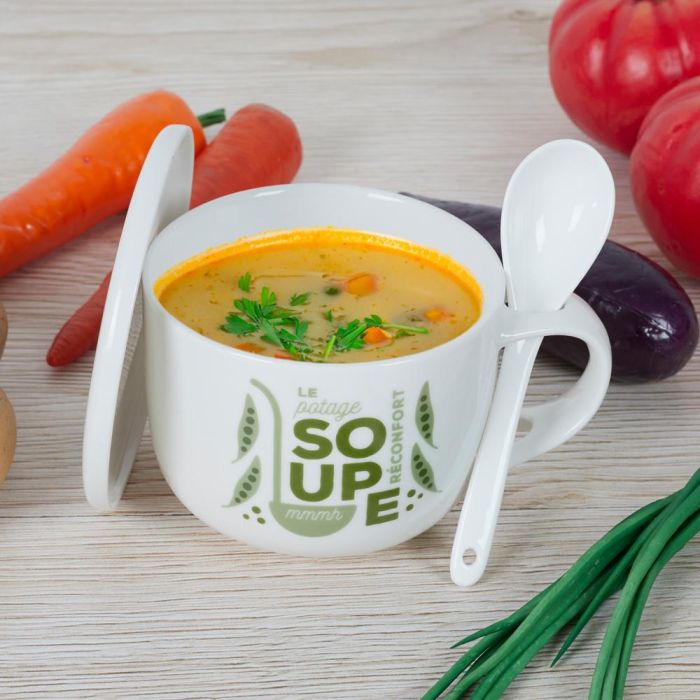 Taza Sopa 550 Ml Con T Y Cuchara Home Deco Factory 1