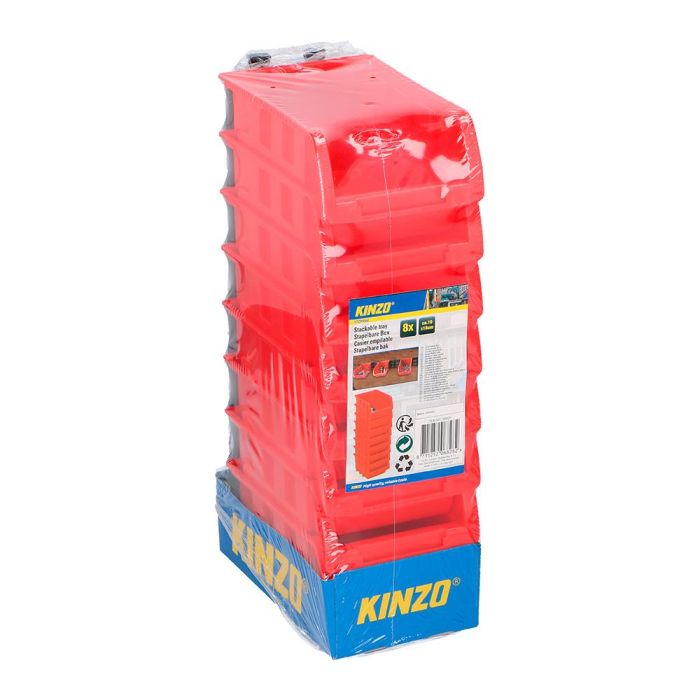 Kinzo Set de 8 mini gavetas apilables 12x10cm, Rojo 1 Kinzo Set de 8 mini gavetas apilables 12x10cm, Rojo 1