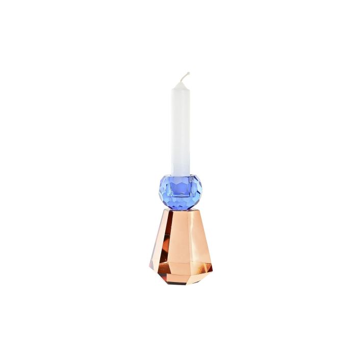Portavela Moderno DKD Home Decor Bicolor Ambar 7 x 12 x 7 cm 2 Portavela Moderno DKD Home Decor Bicolor Ambar 7 x 12 x 7 cm 2