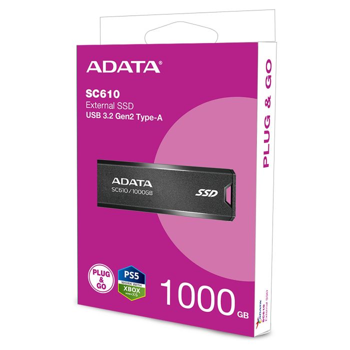ADATA SC610 - Disco Duro Externo SSD 1TB, USB 3.2 Gen2, Hasta 550 MB/s Lectura, Compatible PC, Mac, Consolas 8