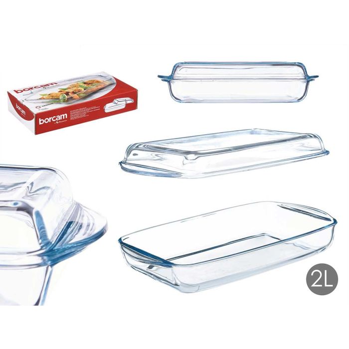 Bandeja Con Tapa Borcam 1950Ml Pasabahce 35X8CM (4 Unidades) Bandeja Con Tapa Borcam 1950Ml Pasabahce 35X8CM (4 Unidades)