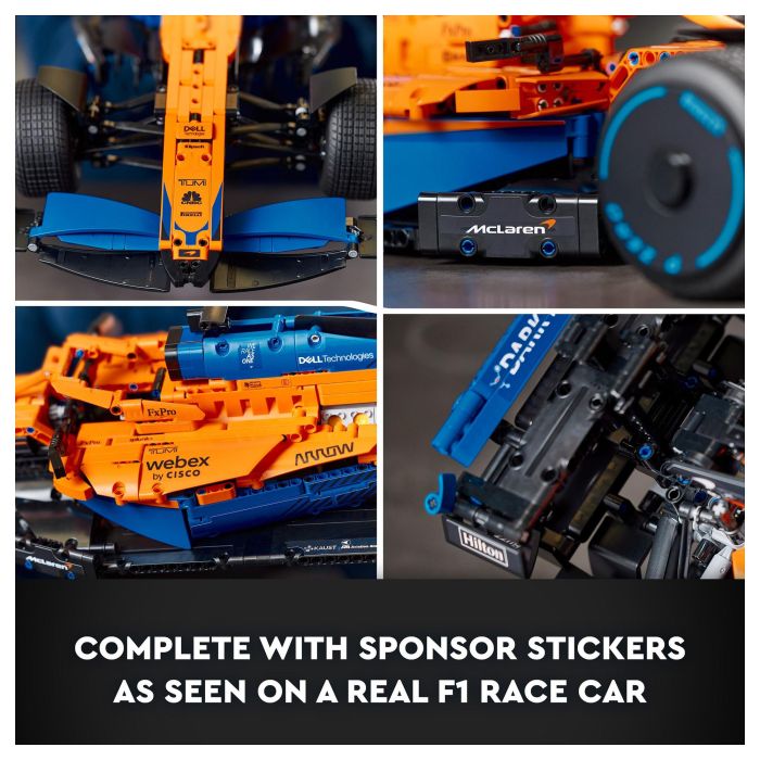 Lego 42141 Technic The McLaren Formula 1 2022 Race Car, modelo a escala F1, kit de construcción para adultos
