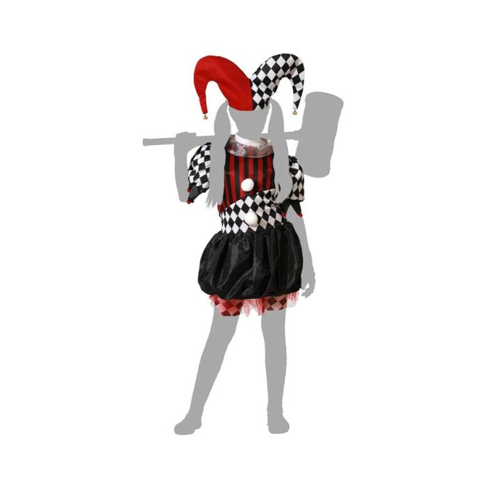Disfraz Arlequín Halloween Vestido Con Gorro Rojo Niña 7-9 Años 4 Disfraz Arlequín Halloween Vestido Con Gorro Rojo Niña 7-9 Años 4