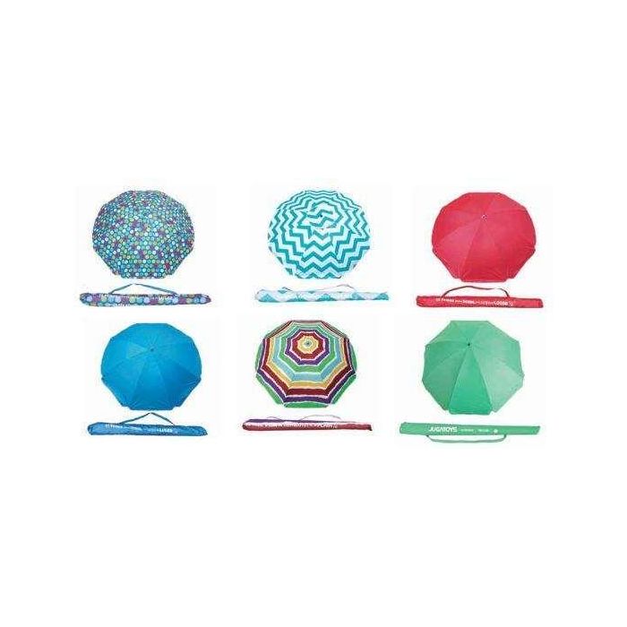 Sombrilla aluminio 200cm, 8 varillas fibra, tubo 22/25mm, punta de aluminio, 240d tela oxford interior uv 50+ y ventana - modelos surtidos 1