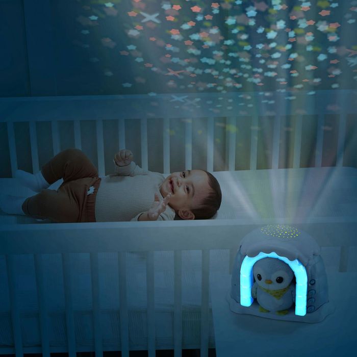 Vtech Proyector Musical Iglú Pingüino con Peluche, 3 Modos Luz, Detector Sonido y Apagado Auto. Bebés 0-12 Meses. 27,9x13x27,5cm 4