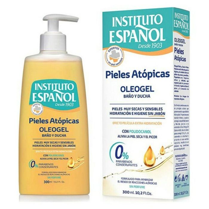 Instituto Español PIEL ATÓPICA oleogel baño y ducha 300 ml para pieles secas y muy secas, sin jabón. Instituto Español PIEL ATÓPICA oleogel baño y ducha 300 ml para pieles secas y muy secas, sin jabón.