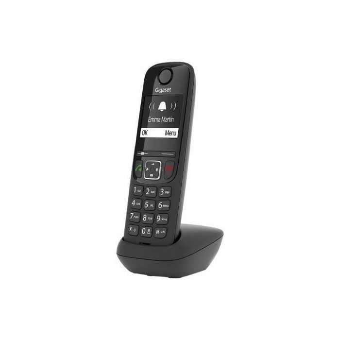 Gigaset AS690 S30852-H2816-D201 Teléfono Inalámbrico DECT Manos Libres Pantalla Iluminada Agenda 100 Contactos Bloqueo de Llamadas Negro Gigaset AS690 S30852-H2816-D201 Teléfono Inalámbrico DECT Manos Libres Pantalla Iluminada Agenda 100 Contactos Bloqueo de Llamadas Negro